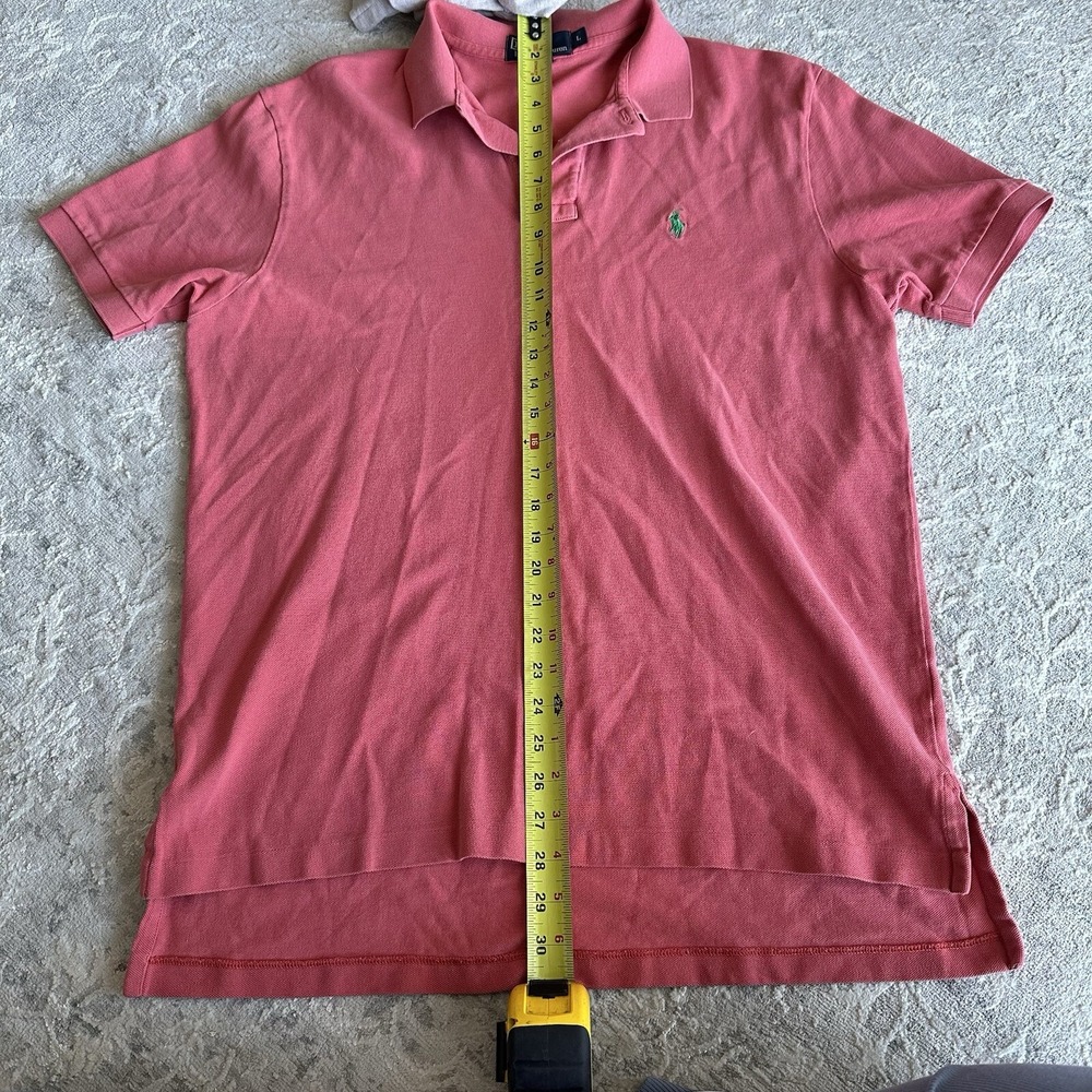 Polo By Ralph Lauren Polo Shirt Large Coral Color  Short‎ Sleeve Made In Peru - Picture 6 of 7